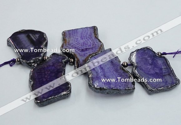 CTD1744 Top drilled 25*35mm - 35*55mm freeform agate slab beads