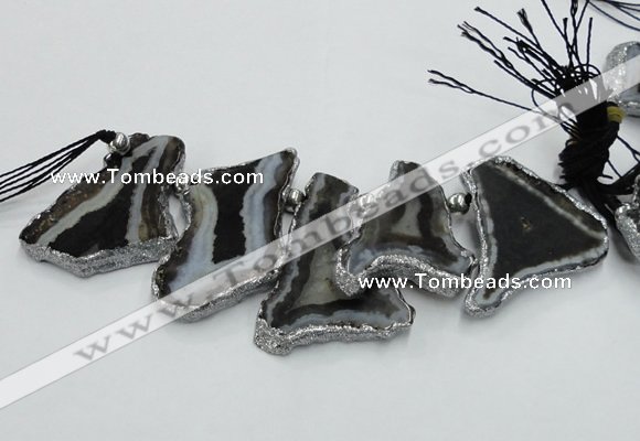 CTD1750 Top drilled 25*35mm - 35*50mm freeform agate slab beads