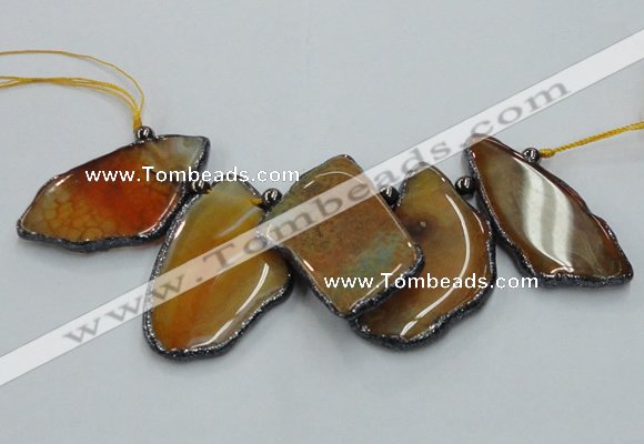 CTD1756 Top drilled 20*40mm - 35*55mm freeform agate slab beads