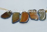 CTD1757 Top drilled 20*40mm - 35*55mm freeform agate slab beads