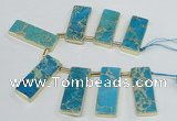 CTD1945 Top drilled 18*45mm - 20*50mm rectangle sea sediment jasper beads