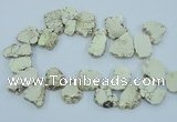 CTD2008 Top drilled 20*25mm - 30*35mm freeform turquoise beads
