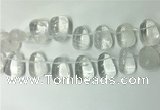 CTD2140 Top drilled 15*25mm - 18*25mm freeform white crystal beads