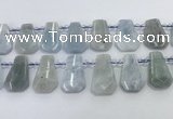 CTD2268 Top drilled 16*28mm - 20*30mm faceted freeform aquamarine beads