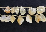 CTD2304 Top drilled 20*25mm - 30*45mm faceted nuggets citrine beads