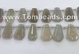 CTD2362 Top drilled 16*18mm - 20*30mm faceted freeform moonstone beads