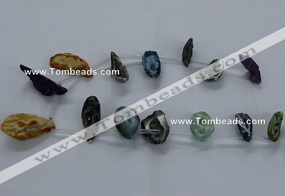 CTD2507 Top drilled 15*20mm - 25*35mm freeform druzy agate beads