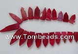 CTD2512 Top drilled 15*25mm - 16*50mm sticks agate gemstone beads