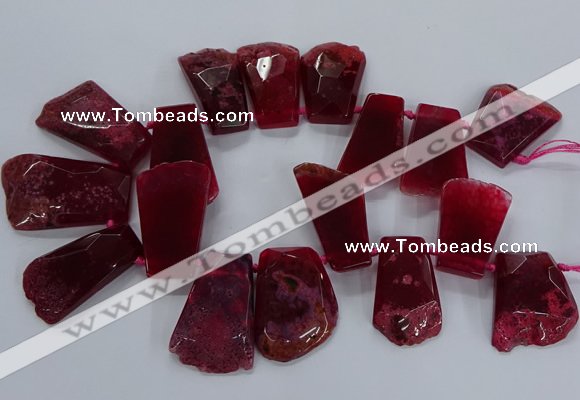 CTD2558 Top drilled 20*35mm - 30*45mm freeform agate gemstone beads