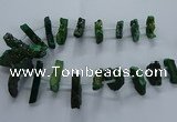 CTD2582 Top drilled 10*30mm - 10*50mm sticks plated druzy agate beads