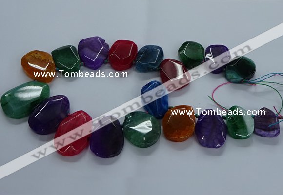 CTD2591 Top drilled 20*25mm - 30*40mm faceted freeform agate beads