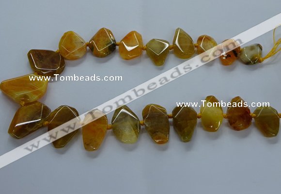 CTD2593 Top drilled 15*20mm - 25*35mm faceted freeform agate beads