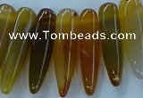 CTD2683 Top drilled 8*25mm - 10*50mm bullet agate gemstone beads