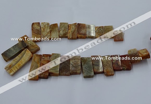CTD2689 Top drilled 16*22mm - 16*55mm rectangle agate beads