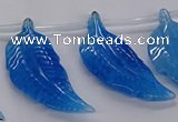 CTD2775 Top drilled 20*45mm - 25*55mm carved leaf agate beads