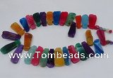 CTD2801 Top drilled 15*35mm - 20*40mm freeform agate gemstone beads