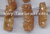 CTD2844 Top drilled 15*20mm - 18*40mm freeform plated druzy agate beads