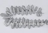 CTD2852 Top drilled 10*20mm - 15*50mm sticks plated quartz beads