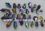 CTD2882 Top drilled 15*20mm - 22*50mm sticks plated quartz beads