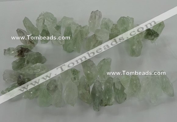 CTD2887 Top drilled 15*30mm - 18*40mm sticks green quartz beads