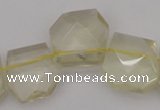 CTD310 Top drilled 15*18mm - 18*20mm faceted freeform lemon quartz beads