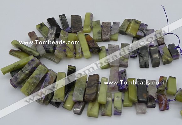 CTD330 Top drilled 10*25mm - 10*45mm sticks charoite beads