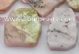 CTD339 Top drilled 15*20mm - 25*30mm freeform pink opal beads