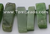 CTD3546 Top drilled 10*20mm - 12*35mm sticks Canadian jade beads