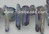 CTD3551 Top drilled 10*20mm - 12*30mm sticks plated quartz beads