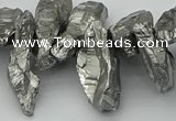 CTD3554 Top drilled 10*20mm - 12*30mm sticks plated quartz beads