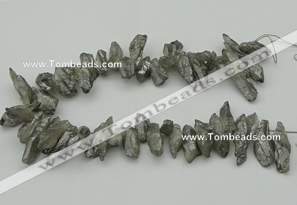 CTD3558 Top drilled 10*20mm - 12*30mm sticks plated quartz beads