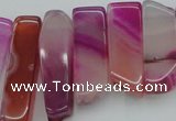 CTD371 Top drilled 10*20mm - 12*55mm wand fuchsia agate beads