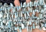 CTD3757 15.5 inches 4*8mm - 8*18mm sticks larimar gemstone beads