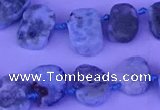 CTD3889 Top drilled 12*16mm - 13*17mm freeform larimar beads