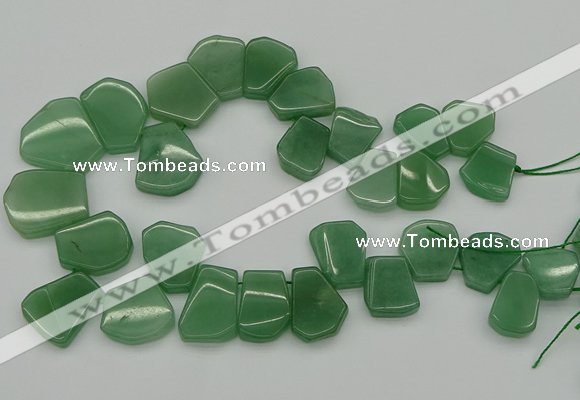 CTD398 Top drilled 15*18mm - 25*30mm freeform green aventurine beads