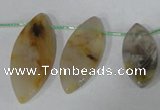 CTD48 Top drilled 15*30mm – 16*45mm marquise bamboo leaf agate beads