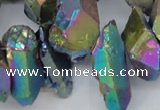 CTD551 Top drilled 12*20mm - 14*30mm nuggets plated quartz beads
