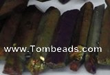 CTD552 Top drilled 8*25mm - 8*40mm wand plated quartz beads