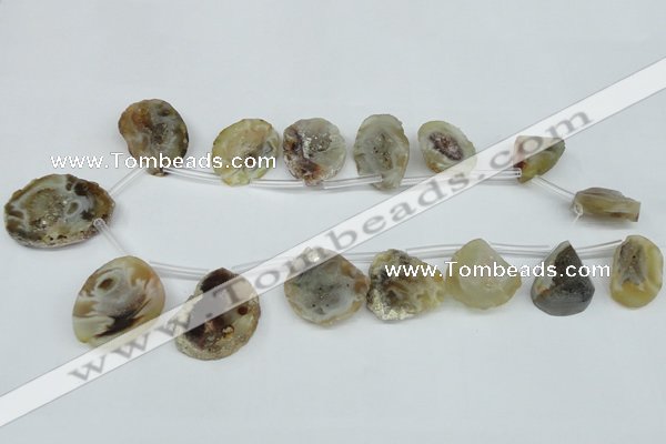 CTD614 Top drilled 15*20mm - 25*35mm freeform agate gemstone beads