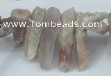 CTD627 Top drilled 6*20mm - 8*30mm faceted nuggets red quartz beads