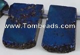 CTD655 Top drilled 15*25mm - 25*40mm freeform plated quartz beads