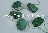 CTD771 30*35mm - 35*45mm freeform agate beads with brass setting