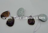 CTD814 Top drilled 25*35mm - 35*45mm freeform plated agate beads