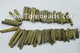 CTD832 15.5 inches 6*30mm - 8*65mm sticks plated agate beads