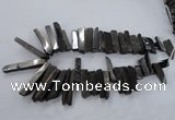 CTD836 Top drilled 6*25mm - 8*55mm sticks plated agate beads