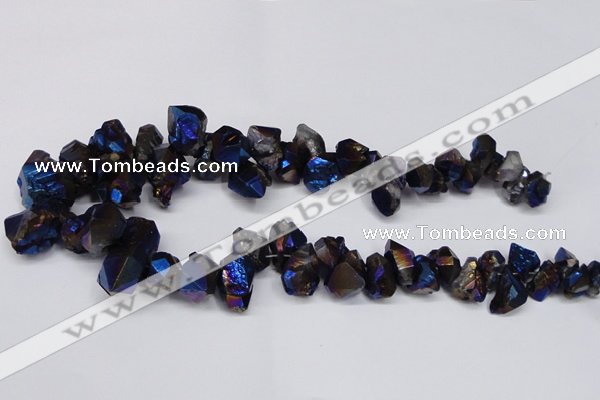 CTD948 Top drilled 8*10mm - 18*25mm faceted nuggets plated amethyst beads