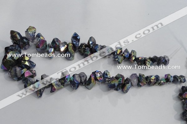 CTD950 Top drilled 8*10mm - 15*25mm nuggets plated druzy quartz beads