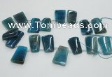CTD967 Top drilled 22*30mm trapezoid agate gemstone beads
