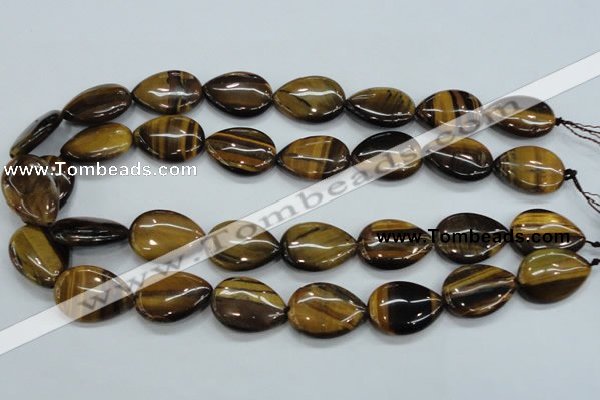 CTE101 15.5 inches 18*25mm flat teardrop yellow tiger eye beads