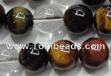 CTE1127 15 inches 10mm round mixed tiger eye & white crystal beads